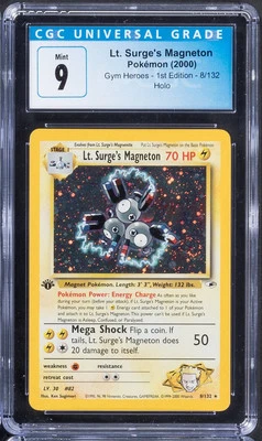 2000 Pokemon Lt. Surge's Magneton 8 Gym Heroes 1st Edition Holo CGC 9 SWIRL - Image 1 of 2