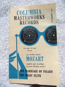 November 1951 COLUMBIA MASTERWORKS RECORDS Supplement Hebert von Karajan CATALOG - Imagen 1 de 2