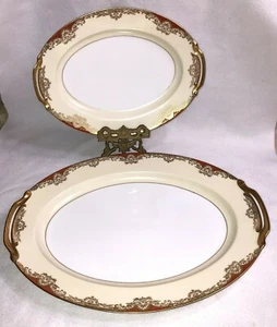 Marietta by Noritake Oval Platters with Handles Set of 2 an 11" and 16" Vintage - Picture 1 of 12