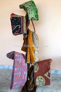 Lot 5 Pcs Twin Vintage Bengali Kantha Quilt Bedspread Coverlet Bed Runner - Picture 1 of 4