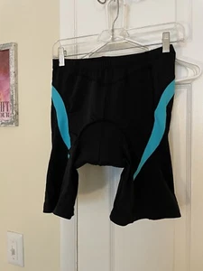 Beroy Cycling Shorts Womens Size Large Padded Black Blue Biking Cycle New - Picture 1 of 8
