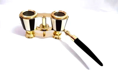 Antique Brass Opera Glasses Binocular  Mother of Pearl & Fittings France - Image 1 of 4