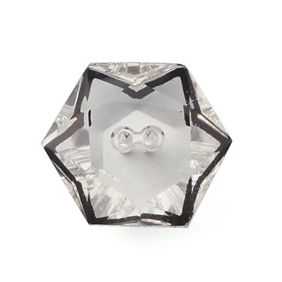 Czech antique Art Deco crystal clear hexagon faceted glass button 20mm - Image 1 of 4
