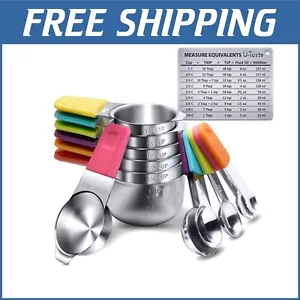 Professional 13-Piece Magnetic Measuring Cups and Spoons in 18/8 Stainless Steel - Picture 1 of 10