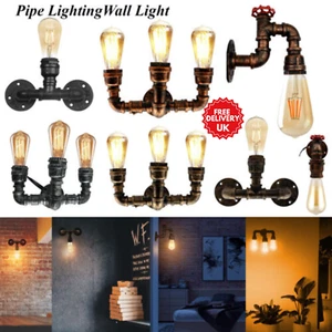 Lampada da parete industriale vintage loft tubo acqua rustico luce da parete steampunk - Foto 1 di 143