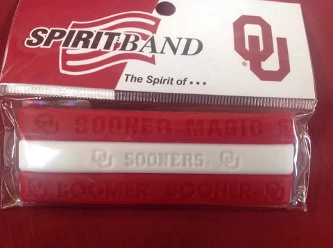 Oklahoma Sooners BOOMER SOONER BALLER BANDS Bracelets Wristbands 3 Pack Cover