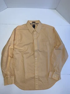 Vestido informal a cuadros Gap naranja blanco a rayas manga larga para hombre talla L 16 16,5* - Imagen 1 de 10