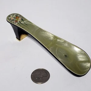 VTG Art Deco Celluloid Ladies Vanity Shoe Horn Embellished High Heel Slipper - Picture 1 of 14