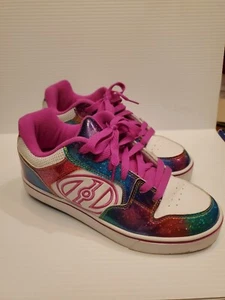 Heelys Motion Plus Girls Womens 9 Skate Shoes White with Rainbow Glitter - Picture 1 of 6