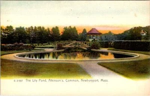 Newburyport, MA Massachusetts LILY POND~ATKINSON'S~COMMON  Rotograph Postcard - Picture 1 of 2