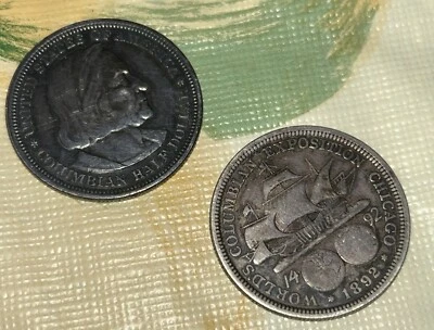 1set 1892/93 50C Silver Columbian Exposition Commemorative Half $ 132 yrs young! - Image 1 of 4