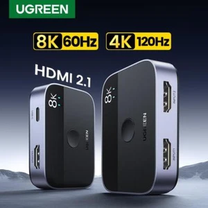 Ugreen Hdmi 2.1 Splitter Switch 8k 60hz 4k 120hz 2 in 1 Out for Tv Xbox PS5 - Picture 1 of 15