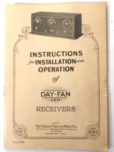 original printing INSTRUCTIONS FOR DAY-FAN OEM-7 & OEM-11 / 32 page booklet - Picture 1 of 10