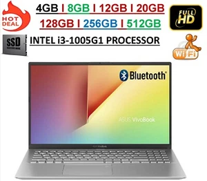 Asus VivoBook 15 F512JA 15.6" FHD Intel i3-1005G1 UP TO 20GB / 512GB SSD Win10 S - Picture 1 of 7