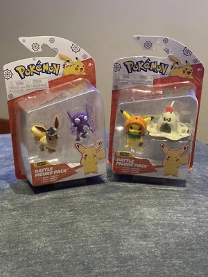 Pokemon PUMPKIN PIKACHU & SANDYGAST + EEVEE & SABLEYE Figura de Batalla Halloween Foto 1 de 4