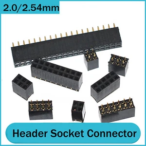 2.0mm/2.54mm PCB Header Vertical Female Socket Connector - Double Row - Picture 1 of 5