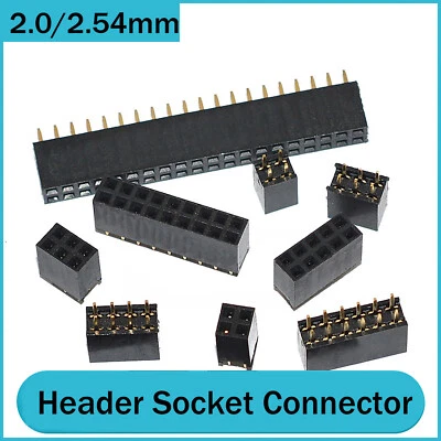 2.0mm/2.54mm PCB Header Vertical Female Socket Connector - Double Row - Image 1 of 4