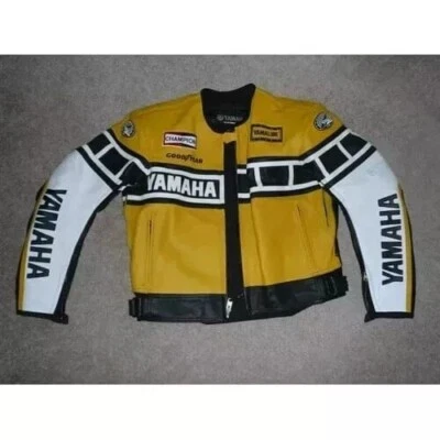 YAMAHA Motorbike real Cowhide Leather Motorcycle Racing Jacket - Image 1 of 3