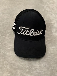 Titleist FJ Pro V1 Golf Hat Cap Fitted Mesh Deep Back Sz M/L - Black - Picture 1 of 6