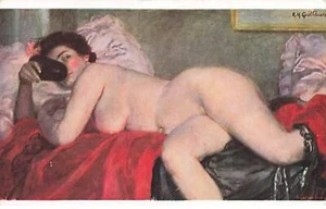 Nu - Tableau - Mlle R.M. Guillaume - La Femme au Masque - Picture 1 of 2