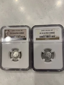 2008 S Silver Roosevelt Dime 10 Cents NGC PF 70 ULTRA CAMEO - Picture 1 of 4