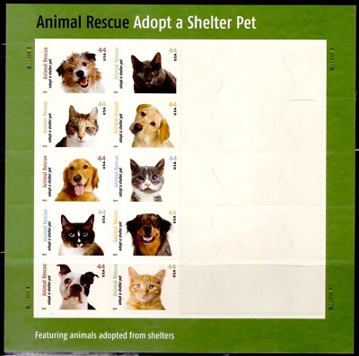 U.S. #4460a  44c Animal Rescue (2010) PB10 (4451-4460) MNH - Image 1 of 2