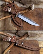 14" CUSTOM HANDMADE D2 CAMPING SURVIVAL HUNTING BOWIE KNIFE  STAG HANDLE 