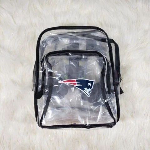 NFL New England Patriots Clear Mini-Backpack (9”H x 7.5”W) Cover