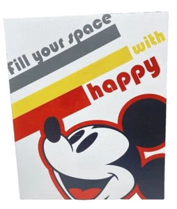 Hallmark Disney Mickey Mouse Fill Your Space With Happy Wooden Quote Sign New - Picture 1 of 11