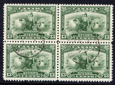 CANADA 1932 Ottawa block F/VF used SG 317 Scott 194 - Image 1 of 2
