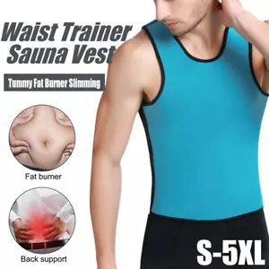 Neopren Slim Herren Body Shaper Taillentrainer Sauna Anzug Schwitzweste Top für Männer - Bild 1 von 16