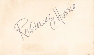 ROSEMARY HARRIS Signed 3X5 Index Card Actress/Spiderman COA