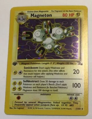 Pokémon TCG Magneton Holo 1st Edition WOTC Wizards - Image 1 of 4