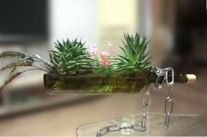 Magic Chain Wine Bottle Stand Glass Bottle Flower Pot Hydroponic Transparent 