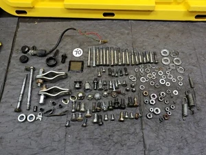 1965 HONDA S65 BOLTS, NUTS & MISC HARWARE FROM COMPLETE FRAME & MOTOR TEARDOWN - Bild 1 von 8