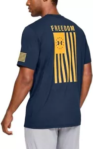 Under Armour New Freedom Flag T-Shirt, Blue/Gold, Size - Medium - Picture 1 of 3