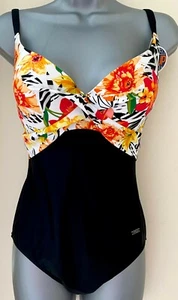 Black & Floral Swimwear Swimsuit Beach Underwired Bra 10/32D High Quality - Picture 1 of 3
