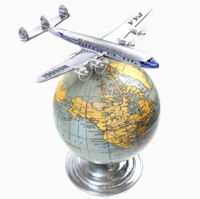 Lockheed Constellation Airliner Airplane 11.5" Travel Agent Desktop Globe Decor - Image 1 of 4
