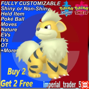 Pokémon Espada y Escudo ✨ Brillante Growlithe ✨ Con Mejor 6IV Personalizable - Imagen 1 de 1