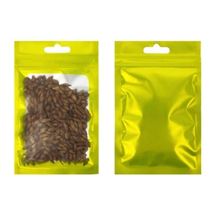 100/200/500 geruchsdichte wiederverschließbare Mylarfolienbeutel mit Fenster flach matt grün - Bild 1 von 6