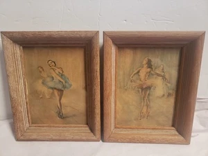 SET Of 2 Vintage Pal Fried Ballerina Prints 8 X 10 Pastel Litho Monte Degas MCM - Picture 1 of 14