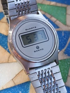 Vintage LCD Digital Watch Sanyo 3033-027 From 1979 - Imagen 1 de 5