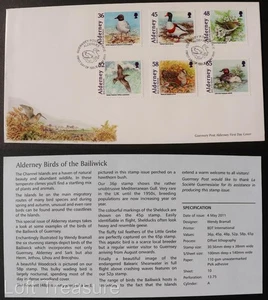 Alderney Stamps: "Alderney Birds" First Day Cover 2011 - Picture 1 of 3