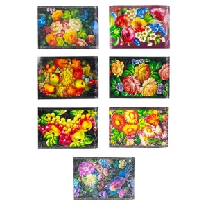 7 Floral & Fruit Black Ukrainian Easter Egg Decorating Wraps Heat Shrink Sleeves - Picture 1 of 5