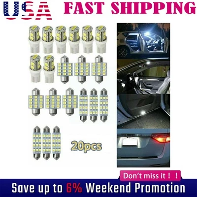 Combo de 20 bombillas LED interiores interiores de automóviles para domo mapa puerta licencia Qryeed Foto 1 de 4