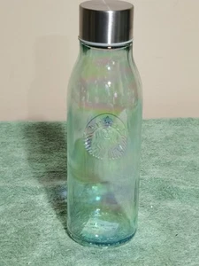 Starbucks Iridescent Rainbow Recycled Glass Water Bottle 20oz Made In Spain 2019 - Bild 1 von 3