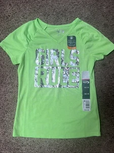 Girls Sz 7/8 “Girls Rule” Short Sleeve Tshirt. Fast Dri. Wicking. - Picture 1 of 4
