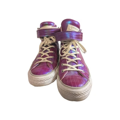 Zapatillas deportivas Converse All Star metálicas holográficas púrpura con estampado de cocodrilo para mujer talla 8 Foto 1 de 4