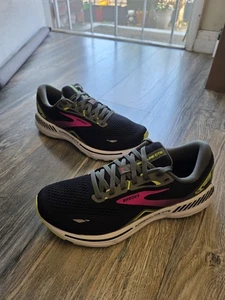 Brooks Adrenaline GTS 23 Woman's Size 9.5 B Black / Gunmetal / Sharp Green - Picture 1 of 7