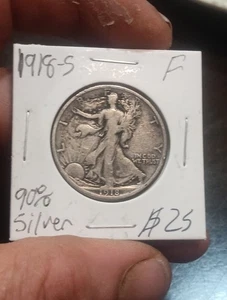 1918-S Walking Liberty Half Dollar. Nicer Details! Earlier Date! - Picture 1 of 4